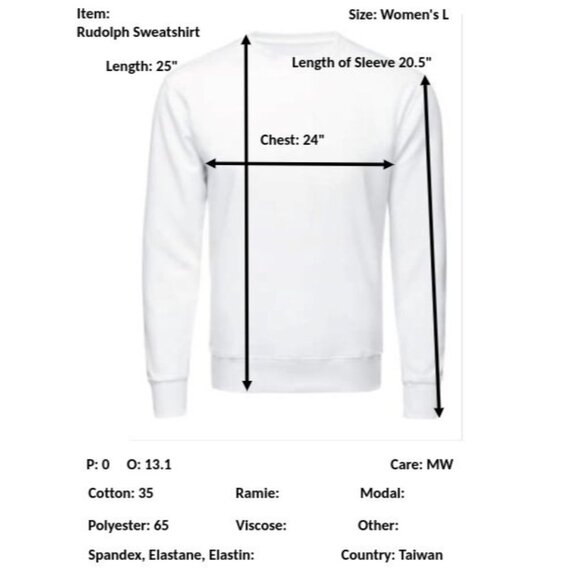 Vintage Rudolph the Red Nosed Reindeer Sweatshirt Womens L Oversized Christmas - Picture 10 of 10